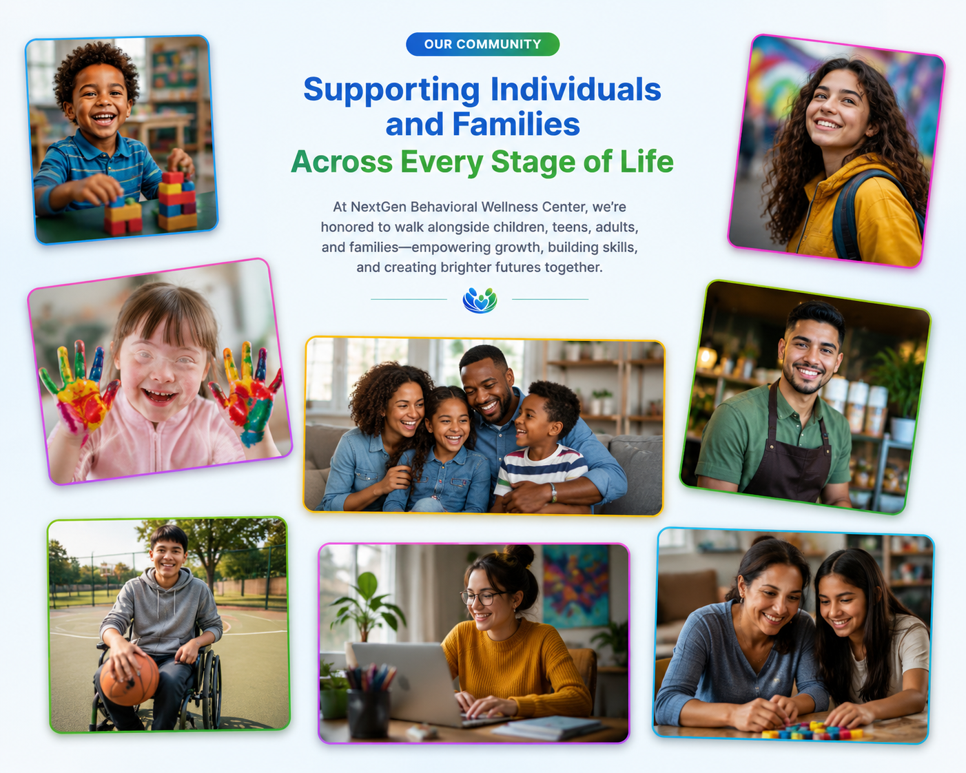 NextGen community members learning, playing, and connecting together